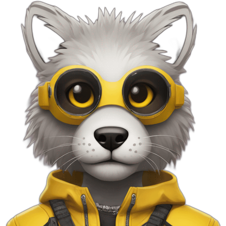 Furry in cyberpunk 2077 style emoji