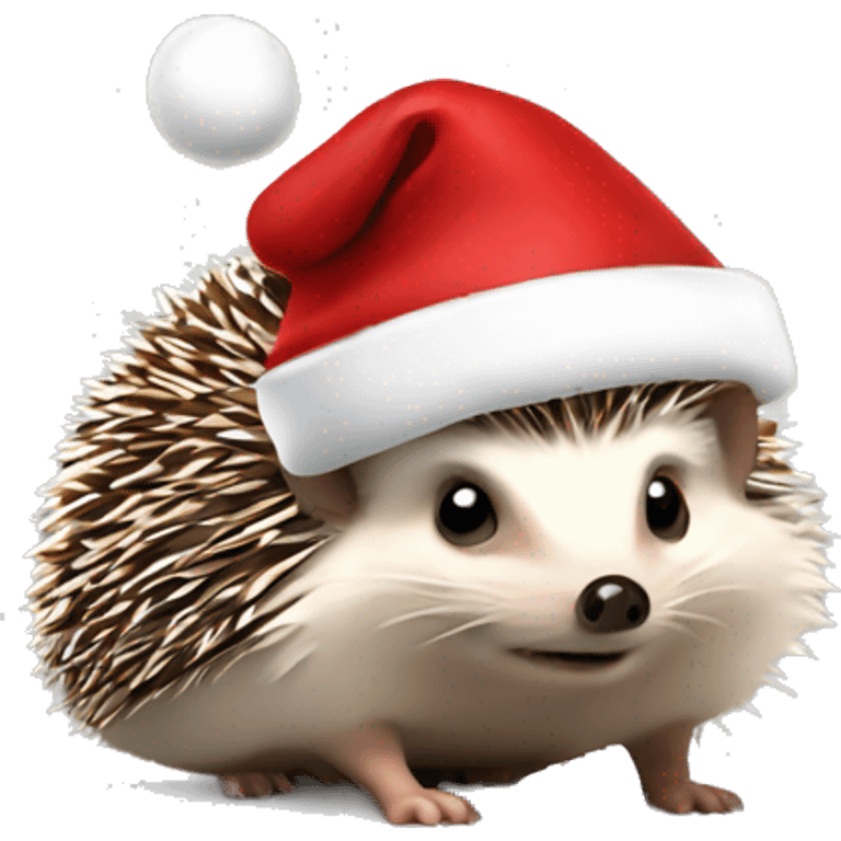 hedgehog with santa clais hat emoji