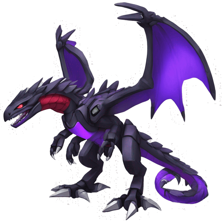  Cool Edgy Black Purple Red Digimon-Fakemon-Raptor-Dragon-Mecha full body emoji