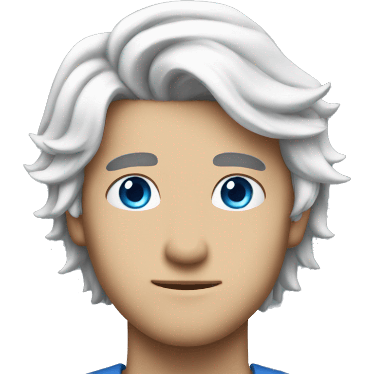 he has blue eyes and white hair he is so handsome emoji