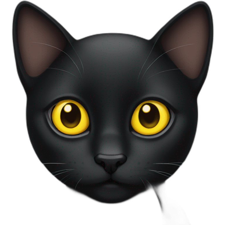 Black cat with yellow eyes  emoji