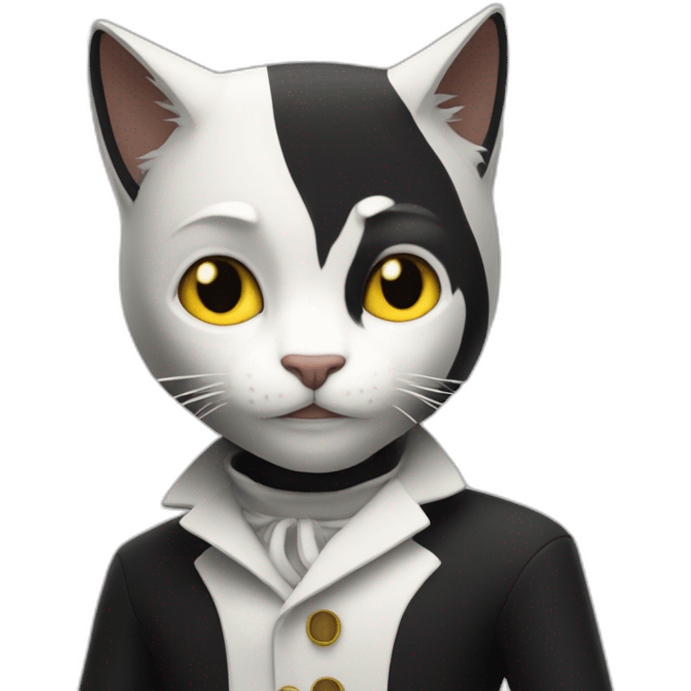 Chat noir et blanc emoji