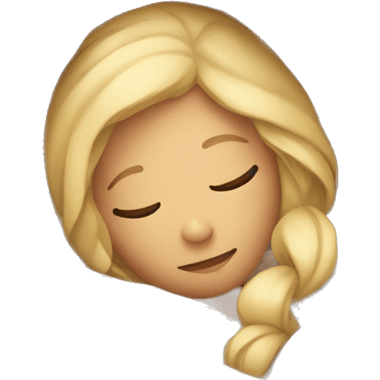 Blonde girl sleeping wrapped in blanket  emoji