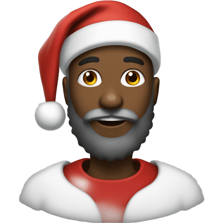 Black Santa curly beard emoji