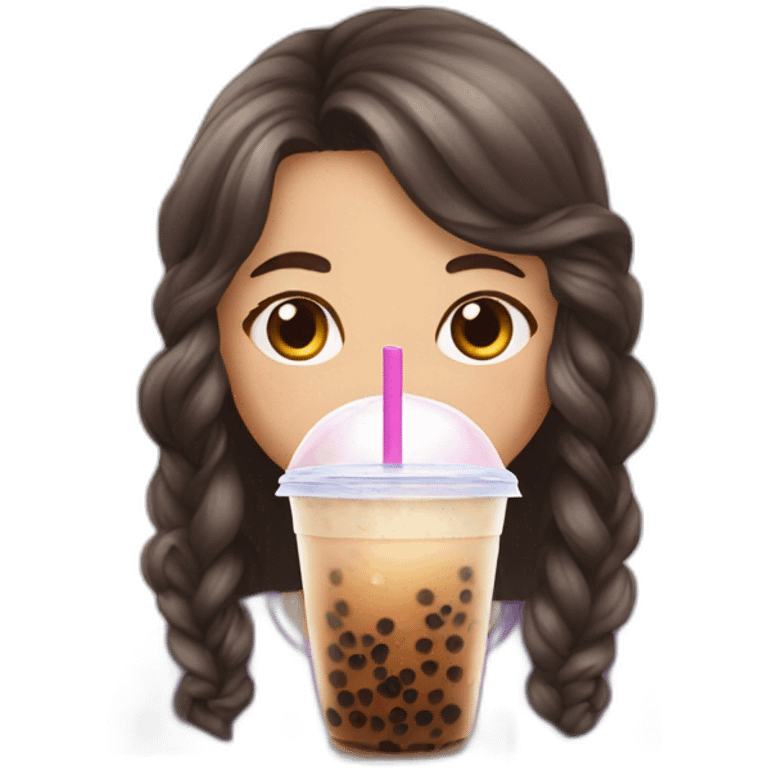 girl with bubble tea emoji