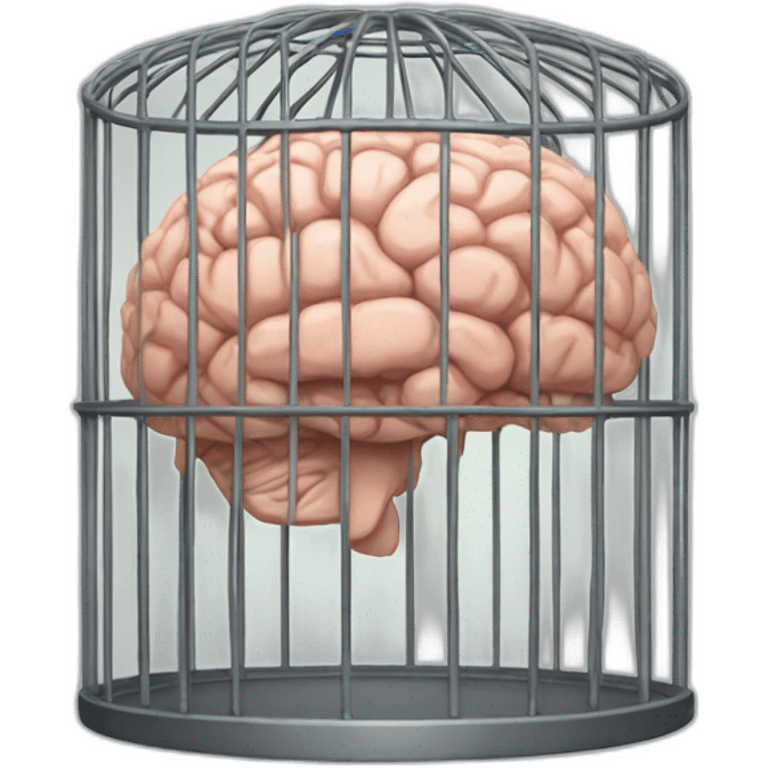 caged brain emoji