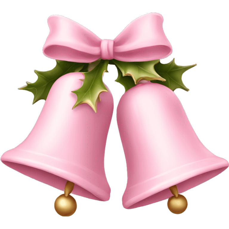 Pastel pink Christmas bells emoji