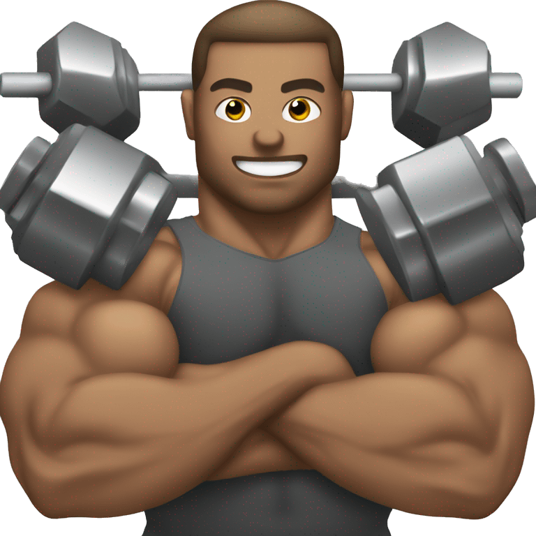 bodybuilder lifting weights  emoji