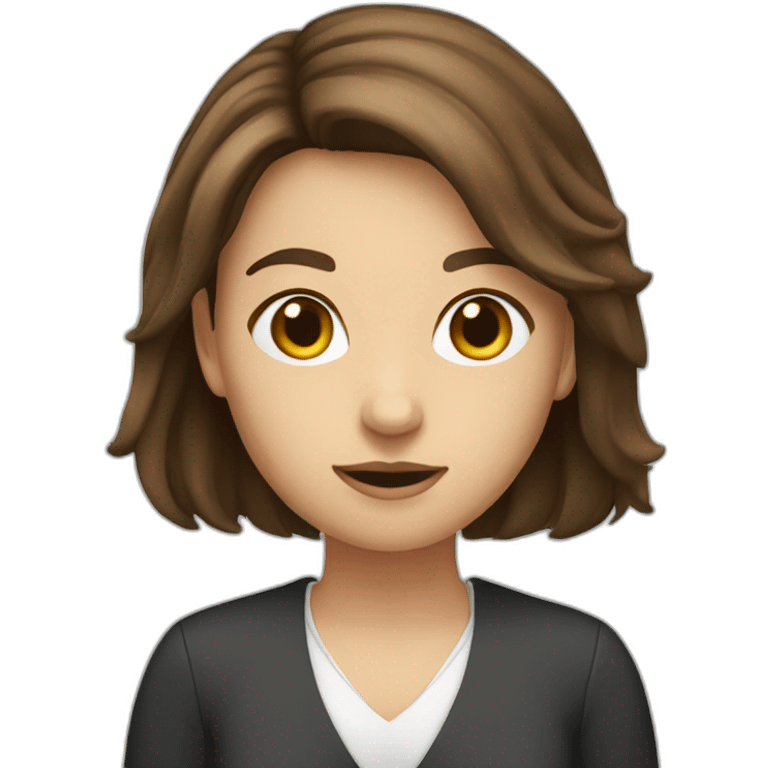 brown hair english teacher girl emoji