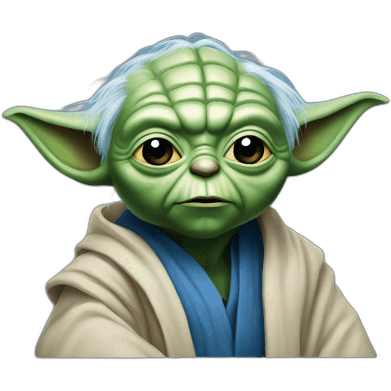 Yoda in blue emoji