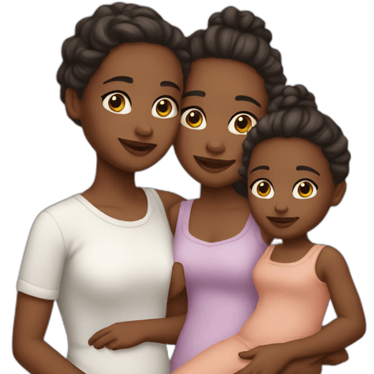 family with twin girls white skin emoji