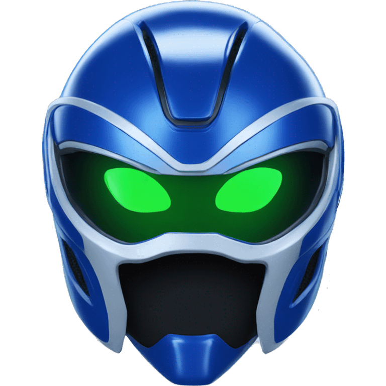 alien in blue-green power ranger helmet emoji