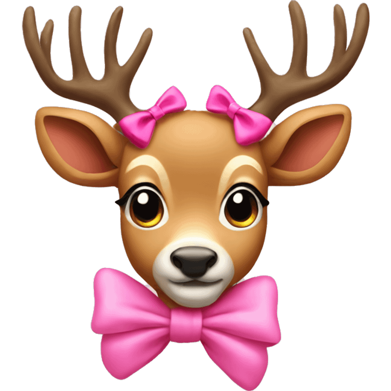 deer with pink bow emoji