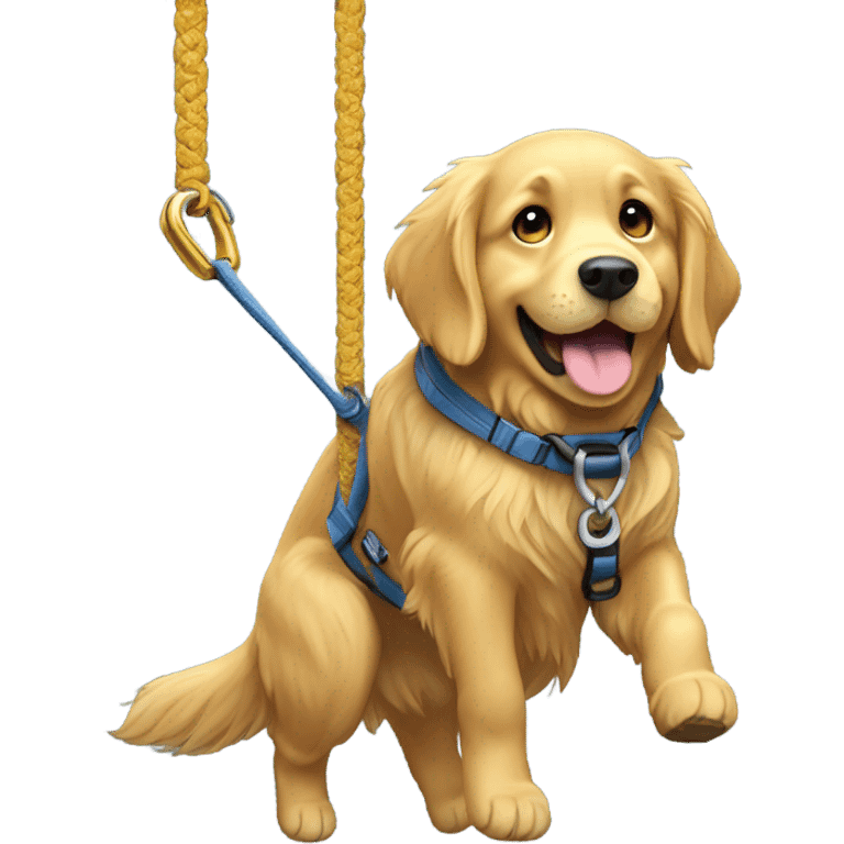 Golden retriever rappelling  emoji