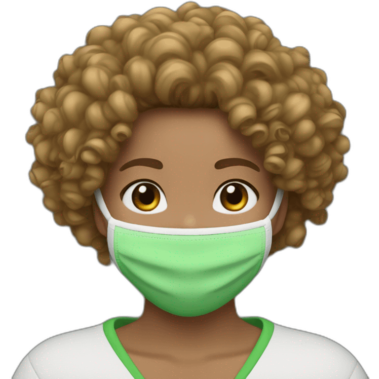 curly girl in AirPods Pro Max green emoji