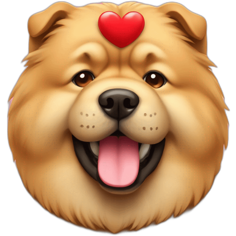 chow-chow with red heart instead of eyes emoji