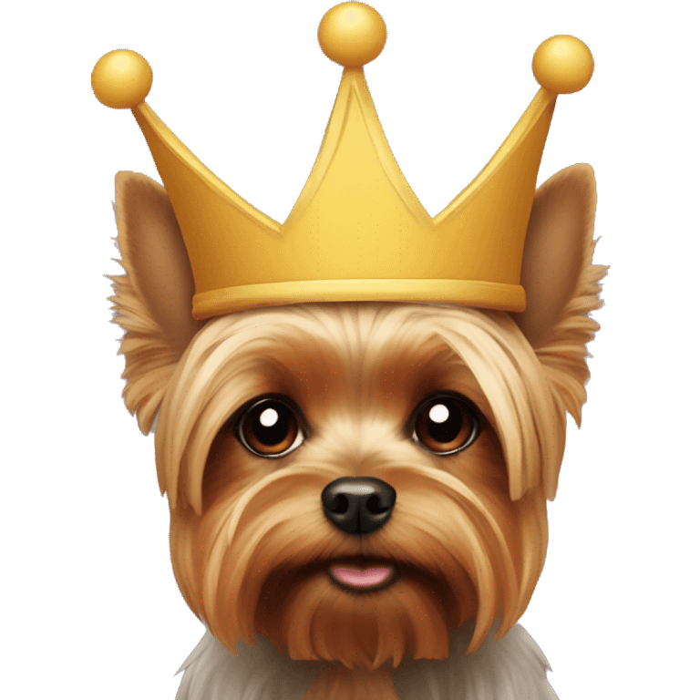 Yorkie's head in a crown  emoji