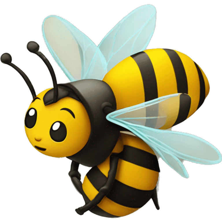 A bee that is climbing a indoor climbing wall emoji