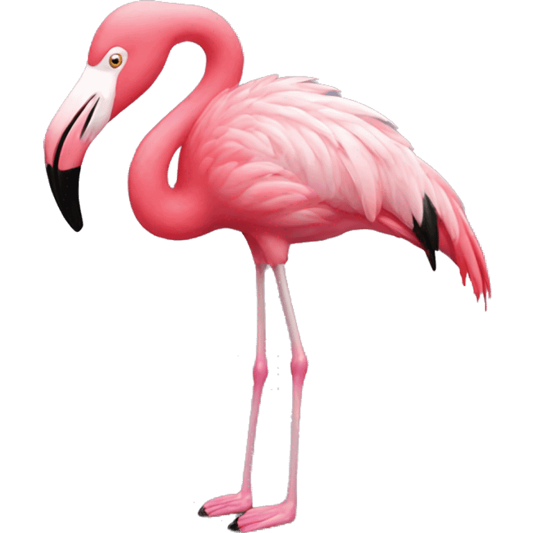 Pisica si Flamingo kiss emoji