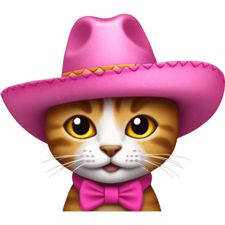 Gato con sombrero rosado  emoji