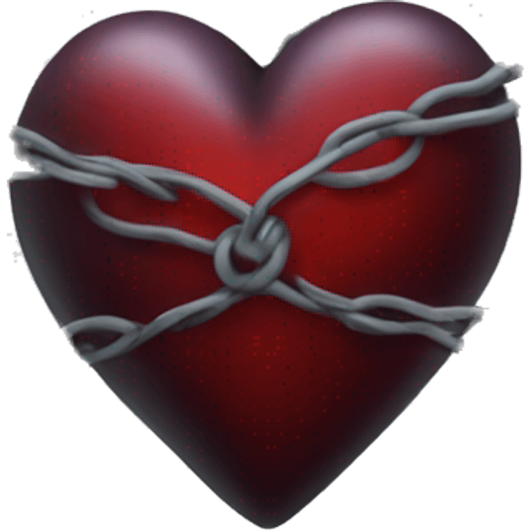 gothic heart with barbed wire emoji