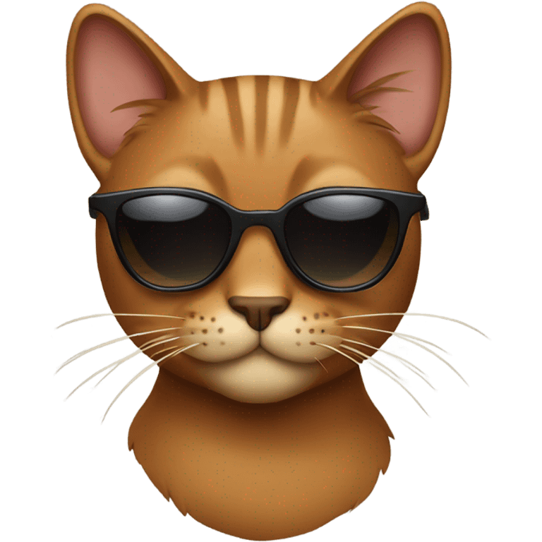 All brown cat wearing sunglasses emoji