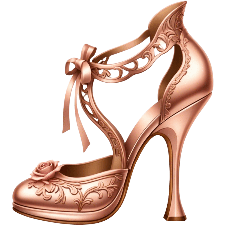 Rose gold rococo heels emoji