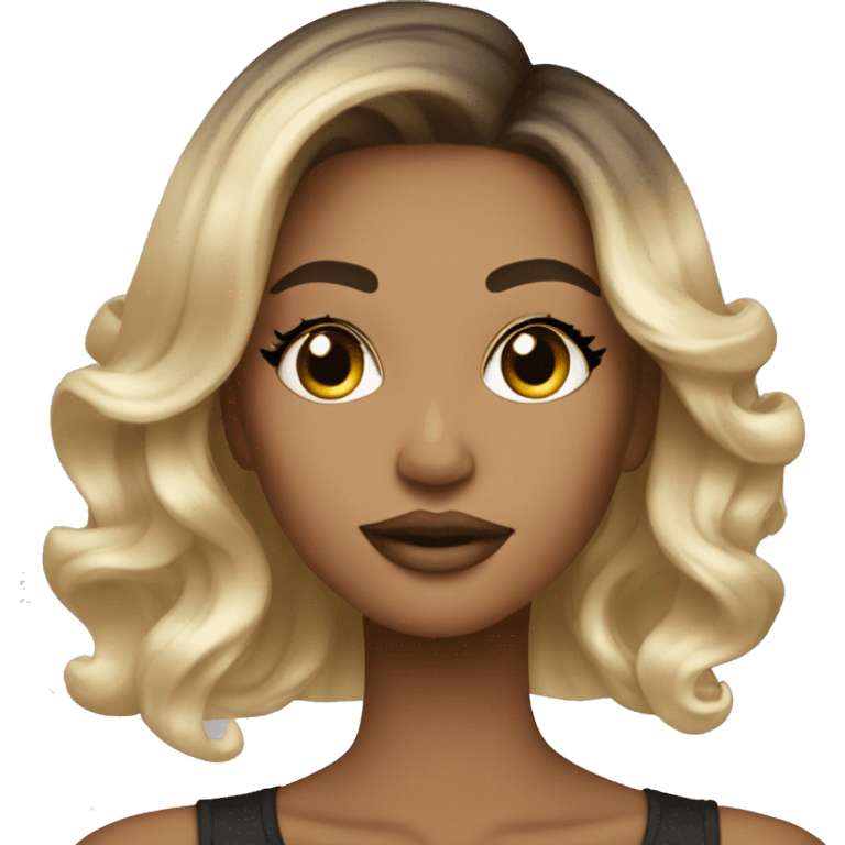 glam girl with blonde balayage  emoji