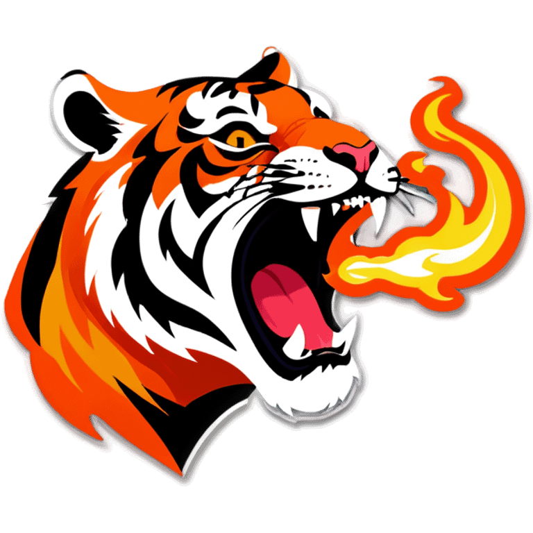 Tiger breathing fire emoji