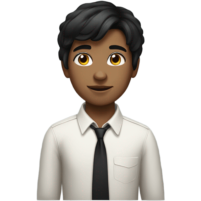 realistic portrait of black haired boy emoji