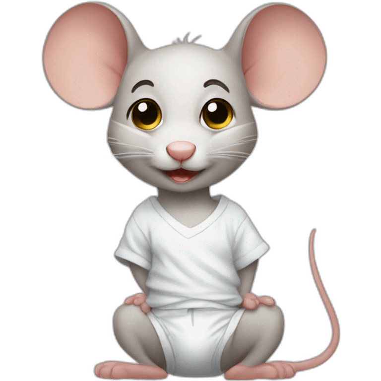 young jerry mouse portrait with white diaper emoji