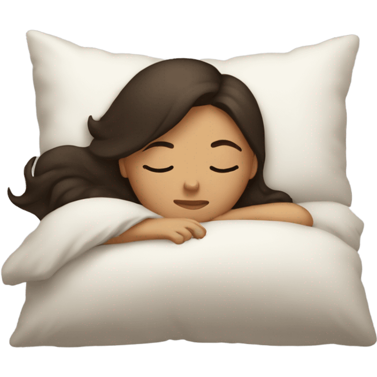 Brunette girl sleeping emoji