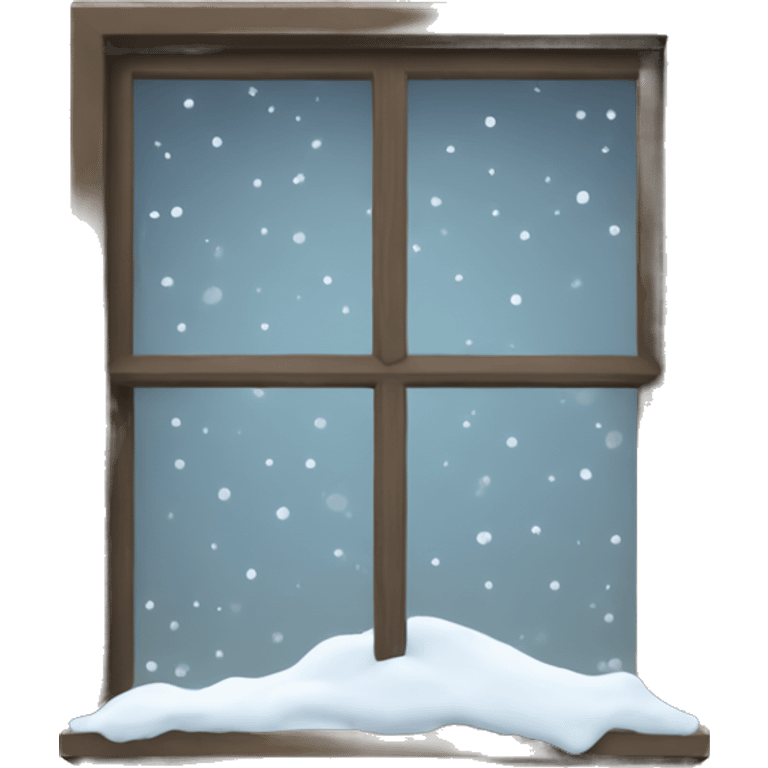 A snowy window emoji