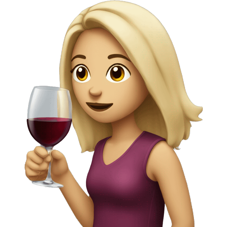 girl drinking wine emoji