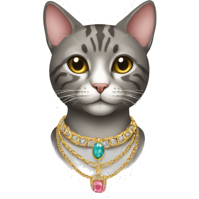 cat wearing jewellery emoji