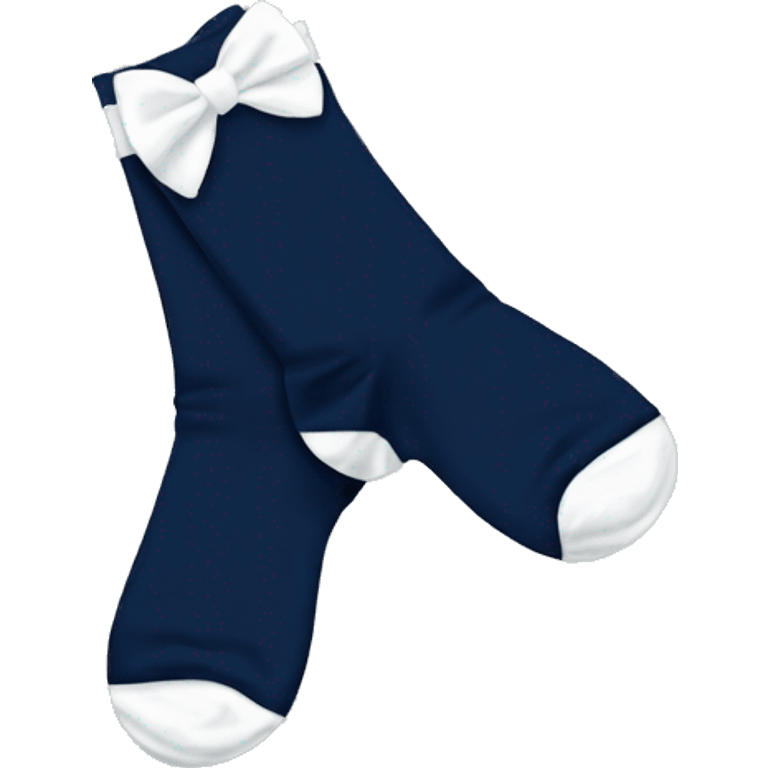 Navy blue socks with white bow  emoji