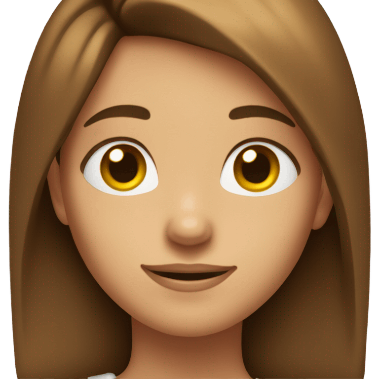 girl with brown hair doing a smirk  emoji