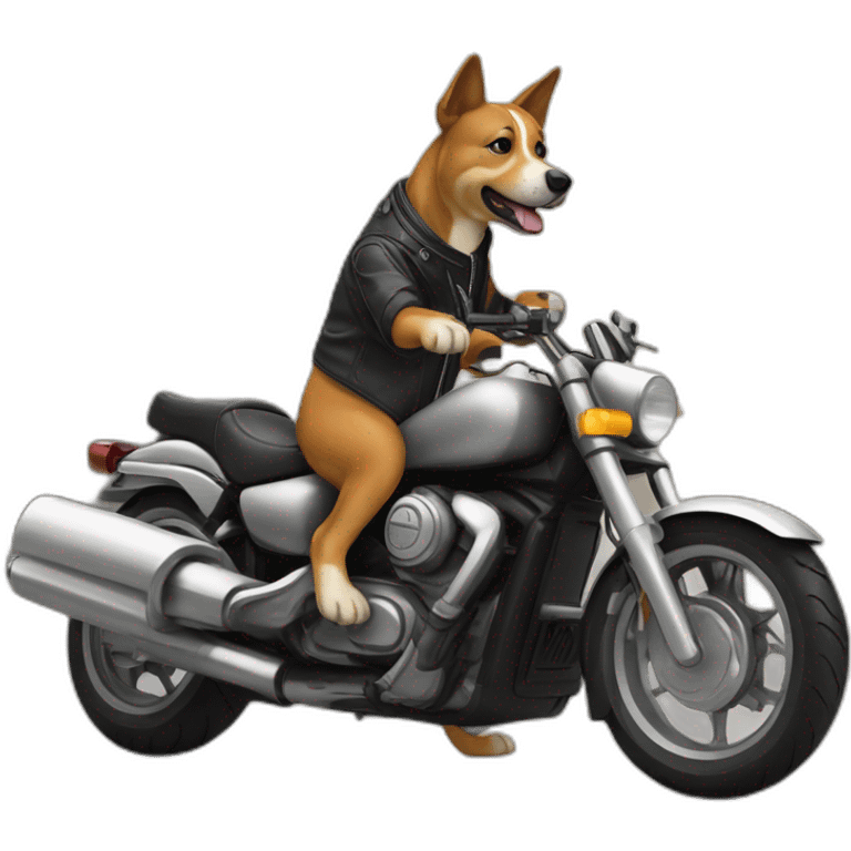 Chien sur une moto emoji