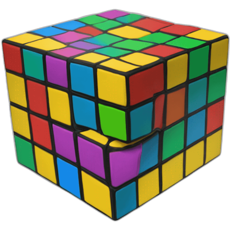 Cubo rubik resuelto 3x3 emoji