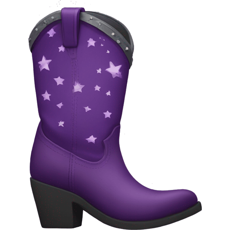 Western purple boots with stars  emoji