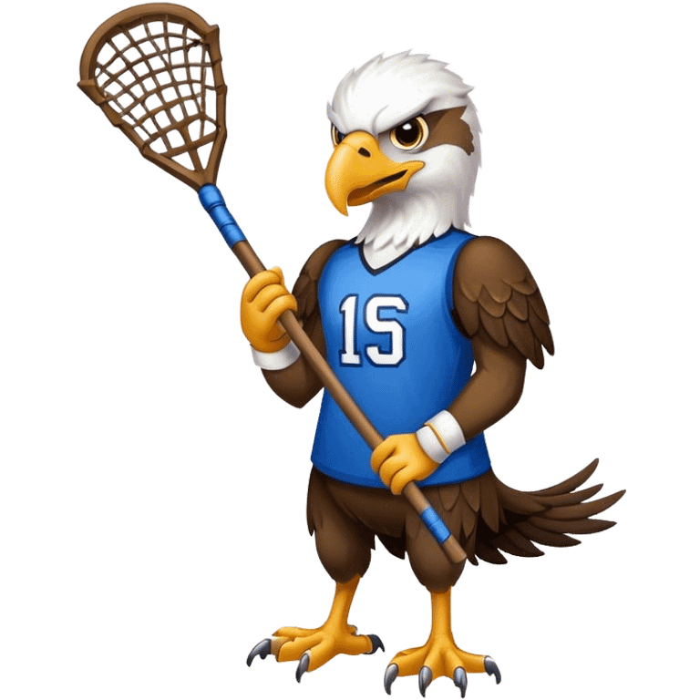 Eagle with lacrosse stick blue jersey emoji