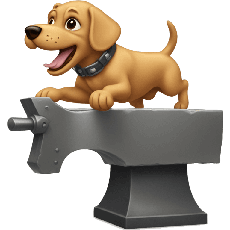 dog jumping anvil emoji