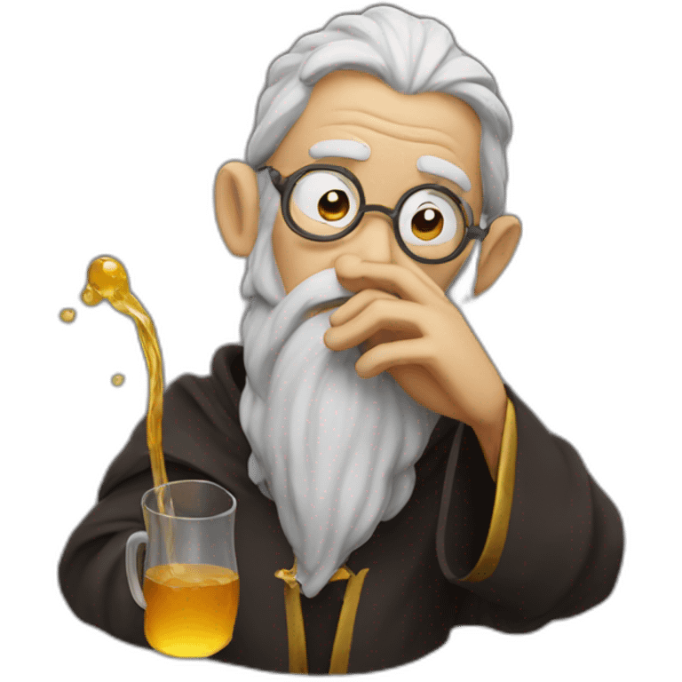 wizard drinking away his problems emoji