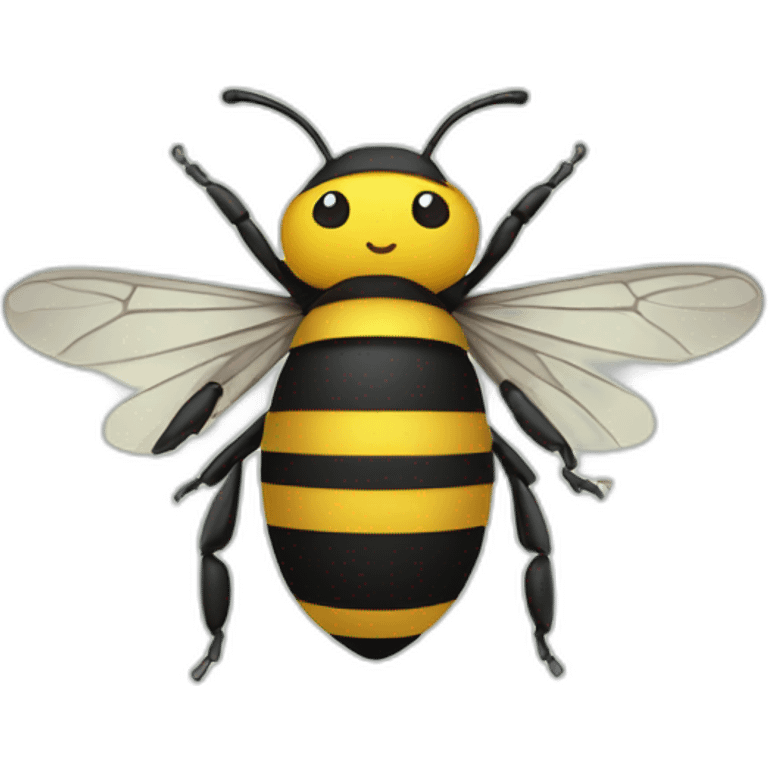 a bee using a computer emoji