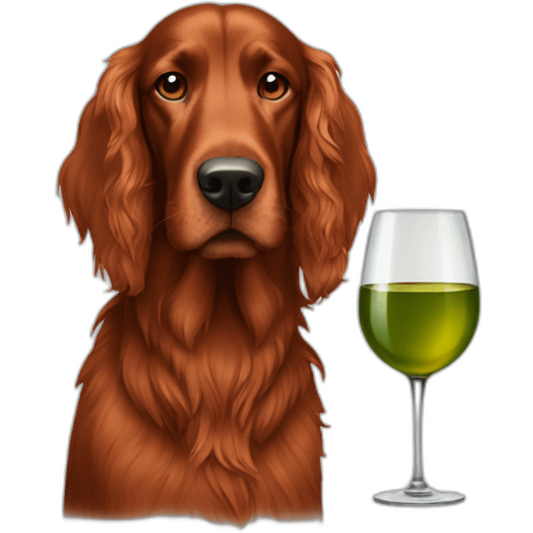 irish setter drinking wine emoji