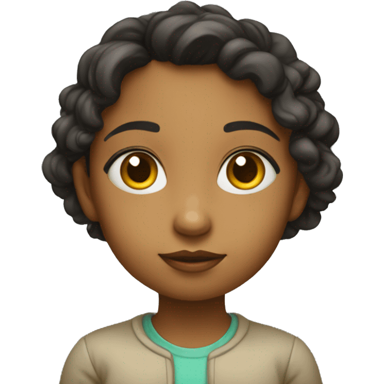 thoughtful and inquisitive young girl, symbolizing intellect, curiosity, and contemplation emoji