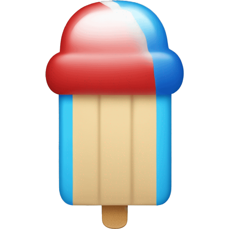 ice pop with red top white middle and blue bottom emoji