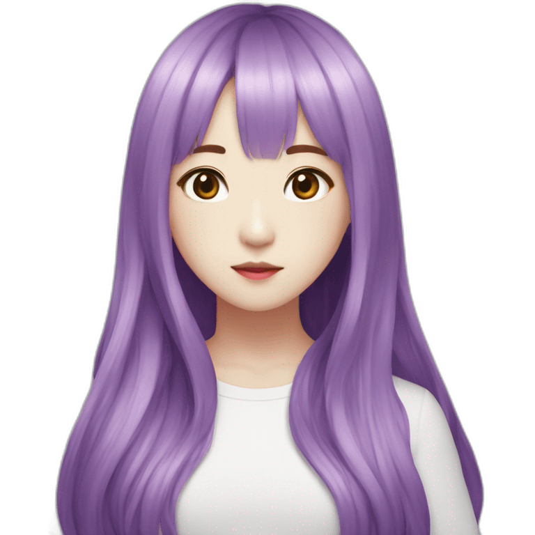 Moonbyul-purple-hair-with-hello-text emoji