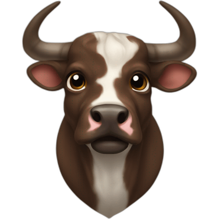 BRINDLE  BULL LONG STRAIGHT HORNS HAPPY emoji