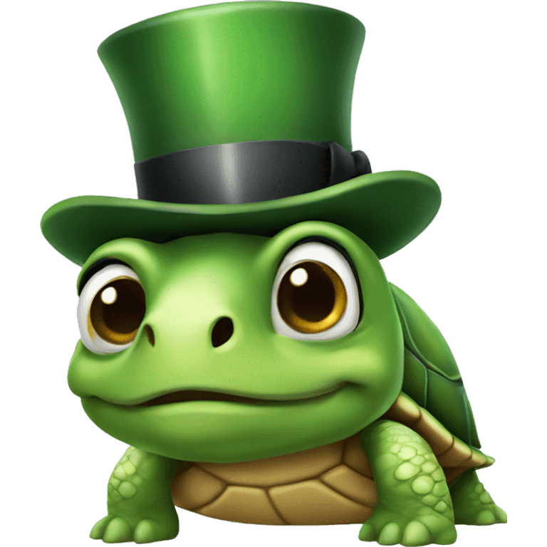 Turtle with a top hat emoji